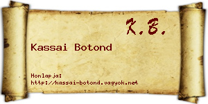 Kassai Botond névjegykártya